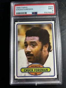 1980 Topps #500 Chuck Foreman PSA 9 como nuevo New England Patriots Salón de la fama - Imagen 1 de 2