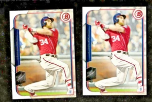(2) BRYCE HARPER 2015 Bowman Lot #95 Philadelphia Phillies Nationals NM-MINT - Picture 1 of 2