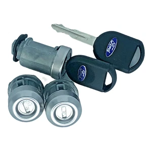 2008 -2013 Ford F250 Ignition Lock Cylinder & Door Pair Tumbler Barrel Set - Picture 1 of 1