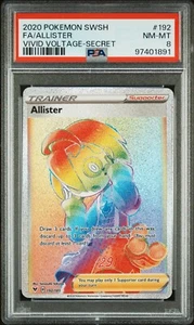 Pokemon TCG 2020 SWSH Vivid Voltage Allister Full Art Secret 192/185 PSA 8 casi nuevo como nuevo - Imagen 1 de 2