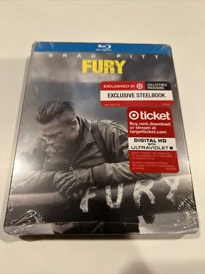 Fury Blu-Ray Steelbook Brad Pitt Movie Target Exclusive BRAND NEW OOP sealed  - Imagem 1 de 2