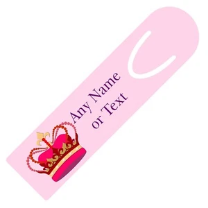 PERSONALISED CROWN QUEEN PRINT BOOKMARK ALUMINIUM PAGE HOLDER READING GIFT  - Imagen 1 de 4