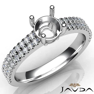 U Shape Prong Setting Round Semi Mount Diamond Engagement Ring 14k Gold 0.50Ctw. - Picture 1 of 20