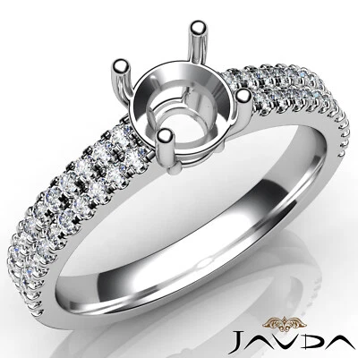 U Shape Prong Setting Round Semi Mount Diamond Engagement Ring 14k Gold 0.50Ctw. - Image 1 of 4