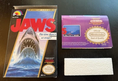 SOLO ESPUMA Y PÓSTER CAJA SELLO OVALADO TIBURÓN (Nintendo NES 1987) ¡Excelente Forma!🔥🦈 Foto 1 de 4