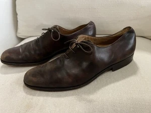 Zapatos de Vestir Derby Gravati Hechos a Mano en Italia Para Hombre Cuero Marrón Talla 9.5 - Imagen 1 de 7