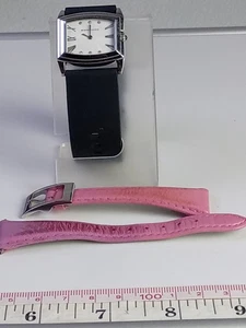 BCBGMAXAZRIA Ladies BG6027 Diamonds White Dial Pink Leather Quartz Watch - Picture 1 of 20