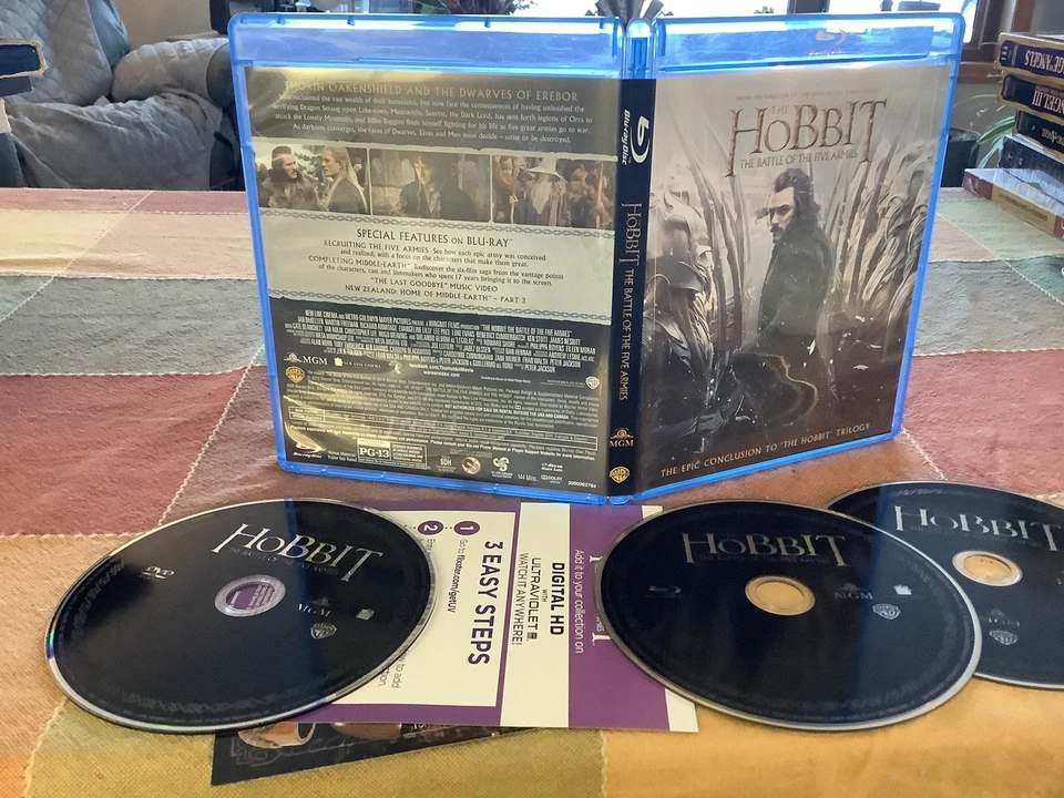 The Hobbit: The Battle of the Five Armies Used Blu-ray, 2015 3 Disc Free US Ship Foto 1 de 1