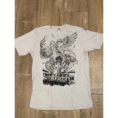 Camiseta gráfica Next Level Apparel para hombre grande negra blanca con estampado de torre de águila Foto 1 de 4