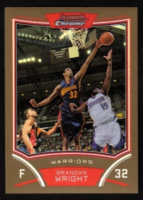 2008-09 Bowman Chrome Refractors Gold #31 Brandan Wright 11/50 WARRIORS - Image 1 of 2