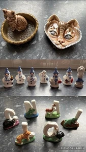 Wade England Porcelain Figurines Snowmen, Cats & Wild Animals - Picture 1 of 7