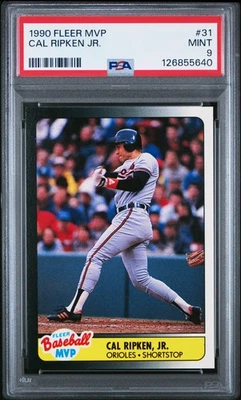 126855640 Cal Ripken Jr 1990 1990 Fleer MVP #31 PSA 9 Foto 1 de 3