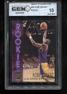 Kobe Bryant Rookie 1996-97 Stadium Club #R9 RC Los Angeles Lakers GEM MINT 10 - Picture 1 of 2