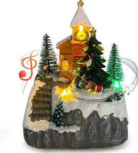 Weihnachtsdorf Mit Beleuchtung, Weihnachtsstadt Beleuchtet Mit Musik, - Bild 1 von 9