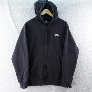 Sudadera con Capucha Nike Cremallera Completa Para Hombres M Negra Logo Bordado Y2K Peso Pesado - Imagen 1 de 6