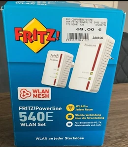AVM FRITZ Powerline 510e 540e Set Steckdosen Netzwerk LAN Adapter WLAN 2,4GHz - Bild 1 von 2