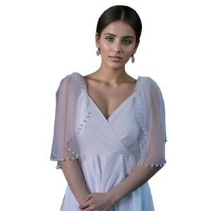 Wing Epaulet Shoulder Pearls Boards Shoulder Jewelry for Wedding Costume - Picture 1 of 8