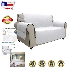 Checkered Waterproof Loveseat Slipcover - Stylish Protection for Pets & Kids - Picture 1 of 9