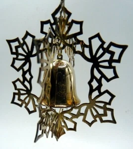Reed & Barton 1983 2th Edition Snowflake Bell Silver Plate Christmas Ornament - Picture 1 of 1