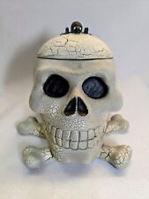 Halloween White Skeleton Skull With Spider Lid Candy Bowl,Jewelry BoxCenterpiece