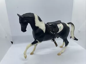 Sella Breyer Dressage Horse Domino 1994 speciale in pelle nera bianca usura minore - Foto 1 di 6