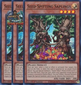 Yugioh! 3x Árboles Escupidores de Semillas AGOV-EN022 Súper Raros 1a Edición Casi Nuevo - Imagen 1 de 1