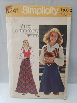 Simplicity Sewing Pattern #5241 Size 10 Misses Dress & Skirt In 2 Lengths -Cut- - Image 1 of 4