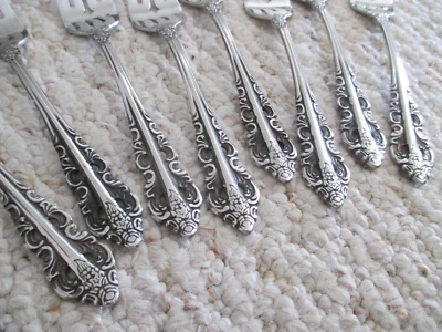 Conjunto de 8 garfos de talheres de aço inoxidável barroco clássico Walco 7" - Imagem 1 de 4