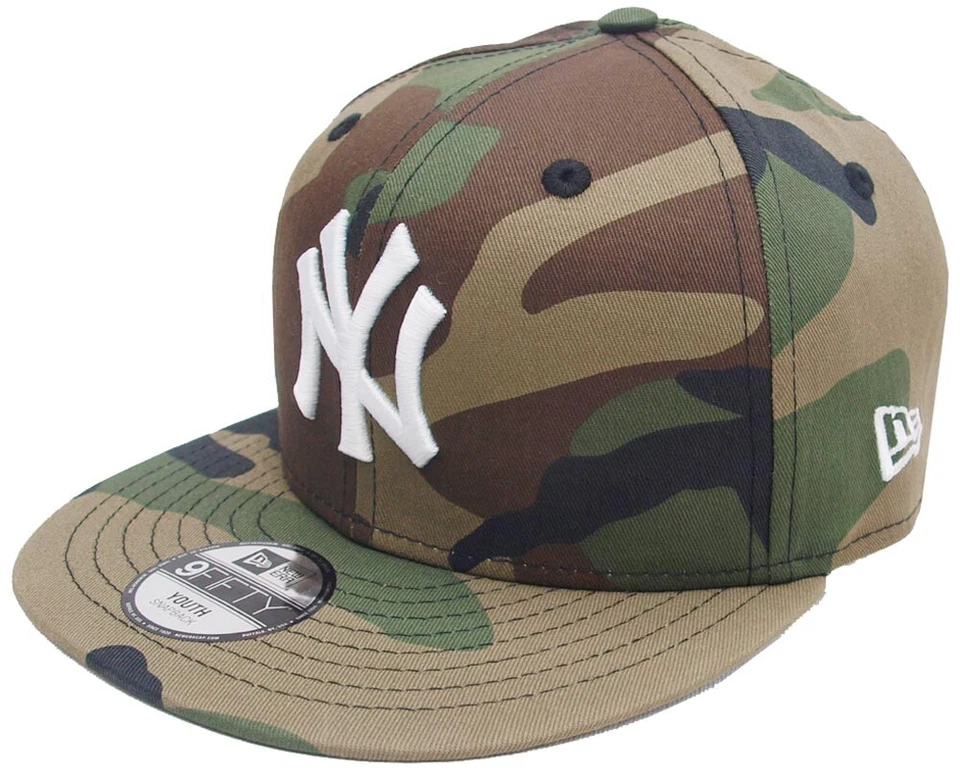 New Era New York Yankees Woodland Blanc Bleu Marine Enfants 9fifty Jeunesse - Photo 1/1
