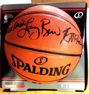 Celtics "Big 3" Bird-Parish-McHale Signed NBA I/O Ball JSA & Bird Authentic - Image 1 of 2