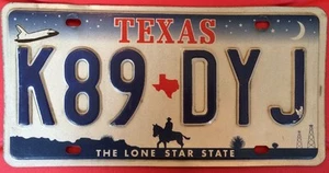 Texas License Plate Lone Star State Space Shuttle K89 DYJ Average Condition - Picture 1 of 8