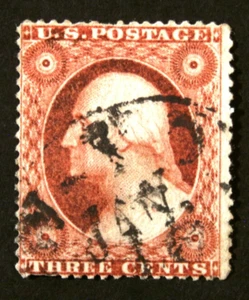 4-24, RNV238 ****** SCOTT #25, 3c WASHINGTON, USED, c1857, CV$180 - Picture 1 of 2