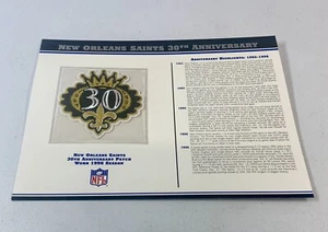 *BRAND NEW* Willabee & Ward NFL 30th Anniversary New Orleans Saints Patch 1996 - Picture 1 of 3