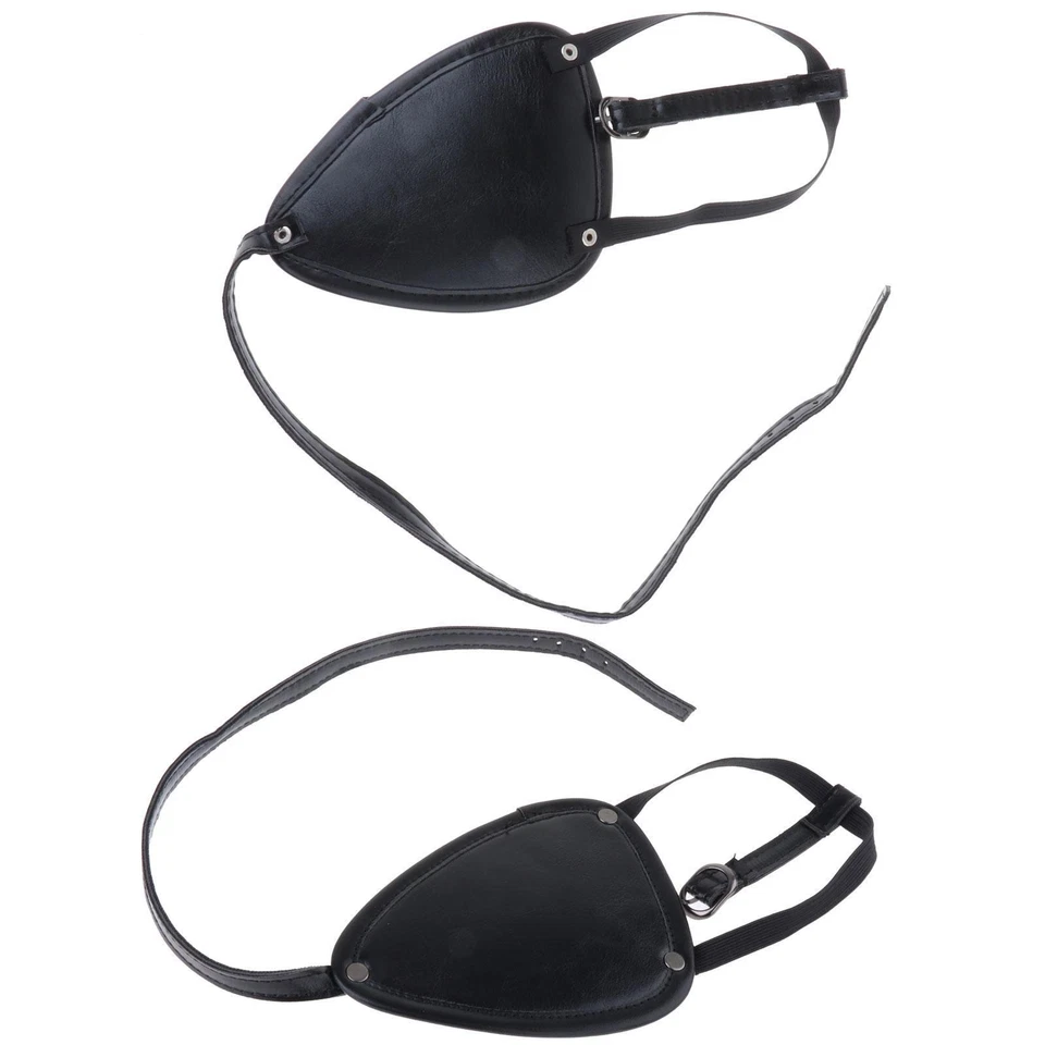 Pirate Eye Patches Single Eye Black Accessory Decoration PU Vintage Captain Eye - Image 1 of 1