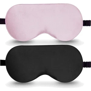 Pure Silk Sleep Masks 2-Pack - Complete Blackout Eye Covers with Adjustable Fit - Picture 1 of 1
