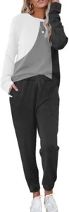 ETCYY NEW Lounge Sets for Women Two Piece Outfits Large, Colorblock-1 - Picture 1 of 3