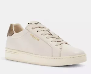 Sneakers basse Coach Clip in pelle da donna taglia US 8B gesso/cachi G4966 - Foto 1 di 6