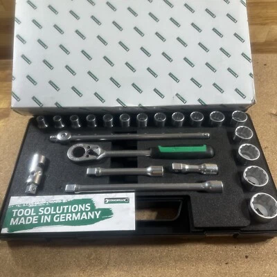NEW Stahlwille 1/2” Dr. Pro Mechanic 22Pc Tool Set MM Socket Extension 96031447 - Image 1 of 4