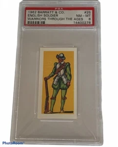 Barratt 1962 Warriors Through Ages Tobacco Card PSA 8 English Soldier #25 Tudor - Picture 1 of 4