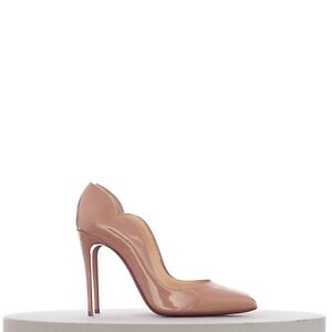 CHRISTIAN LOUBOUTIN 775$ Hot Chick 100mm Pumps In Nude Patent Leather