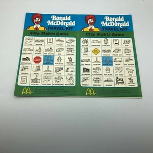 Vtg Ronald McDonald Travel Kit City Sights Game McDonalds Advertising  C5 - Picture 1 of 12