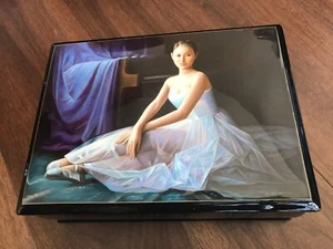 New Luxury Lacquer Box "Ballet" , Hand Painted, Papier Mache, Jewelry Box, - Picture 1 of 10