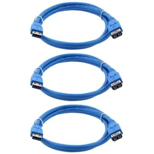 PACK of 3 USB Superspeed 3.0 Extension Cable A to A M/F 3 FT any Type A Cable - Picture 1 of 3
