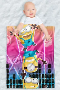 Minions Blanket, 30"x40" Minions CMYK Rave Soft Fleece, Cozy Crib Throw - Picture 1 of 6
