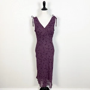 Vintage Y2K Ruby Rox HOCO Fairycore Velvet Floral Bias Cut Midi Dress Large - Picture 1 of 14