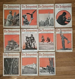 Lot Of 11 The Independent Harpers Weekly 1918 1919 WW1 World War I  - Picture 1 of 8