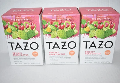 TAZO Prickly Pear Cactus Herbal Tea x3 Boxes 16 Count Each Southwest Exp 4/2027 - Image 1 of 4