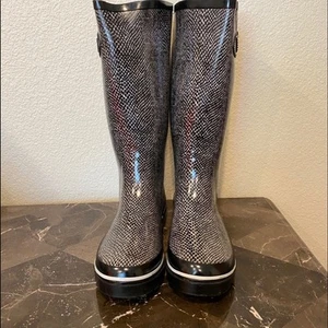 Talbots neu Schlangenmuster Regenstiefel Größe 8 - Bild 1 von 4