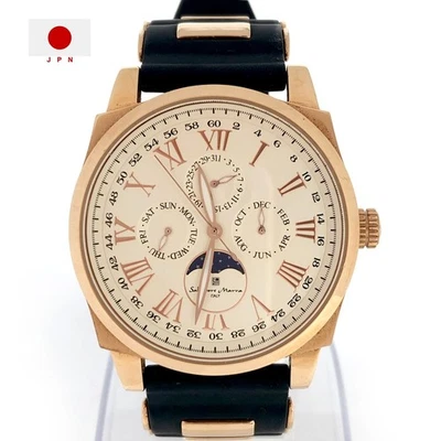 【Near Mint】Salvatore Marra Italy Mens quartz  watch SM 22105-2 Japan E-00638/4B - Image 1 of 4