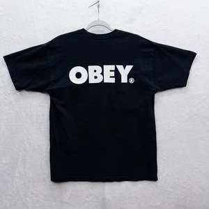 OBEY schwarzes T-Shirt Streetwear Logo Grafik Größe S - Bild 1 von 3